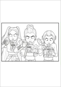 Dibujo de las Guerreras K-pop para Colorear